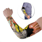 Australia Tawny Frogmouth Arm Sleeves Golden Wattle Banksia Aboriginal Art - Aussie Hoodie