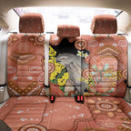 Australia Tawny Frogmouth Back Car Seat Cover Golden Wattle Banksia Aboriginal Art - Aussie Hoodie