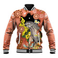 Australia Tawny Frogmouth Baseball Jacket Golden Wattle Banksia Aboriginal Art - Aussie Hoodie