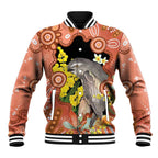 Australia Tawny Frogmouth Baseball Jacket Golden Wattle Banksia Aboriginal Art - Aussie Hoodie