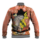 Australia Tawny Frogmouth Baseball Jacket Golden Wattle Banksia Aboriginal Art - Aussie Hoodie