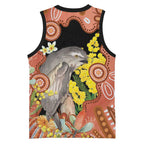 Australia Tawny Frogmouth Basketball Jersey Golden Wattle Banksia Aboriginal Art - Aussie Hoodie