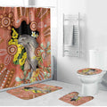 Australia Tawny Frogmouth Bathroom Set Golden Wattle Banksia Aboriginal Art - Aussie Hoodie
