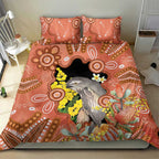 Australia Tawny Frogmouth Bedding Set Golden Wattle Banksia Aboriginal Art - Aussie Hoodie
