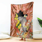 Australia Tawny Frogmouth Blanket Golden Wattle Banksia Aboriginal Art - Aussie Hoodie
