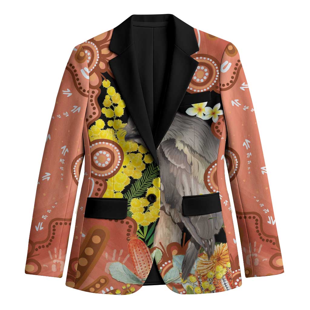 Australia Tawny Frogmouth Blazer Golden Wattle Banksia Aboriginal Art - Aussie Hoodie