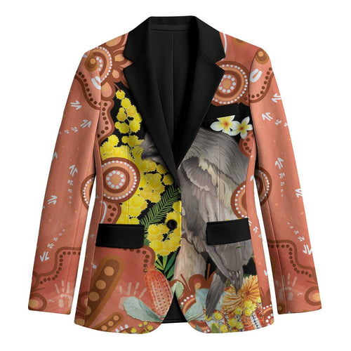 Australia Tawny Frogmouth Blazer Golden Wattle Banksia Aboriginal Art - Aussie Hoodie