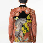 Australia Tawny Frogmouth Blazer Golden Wattle Banksia Aboriginal Art - Aussie Hoodie