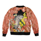Australia Tawny Frogmouth Bomber Jacket Golden Wattle Banksia Aboriginal Art - Aussie Hoodie