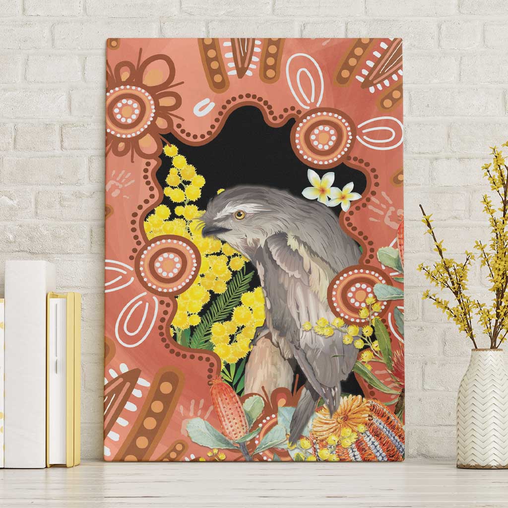 Australia Tawny Frogmouth Canvas Wall Art Golden Wattle Banksia Aboriginal Art - Aussie Hoodie