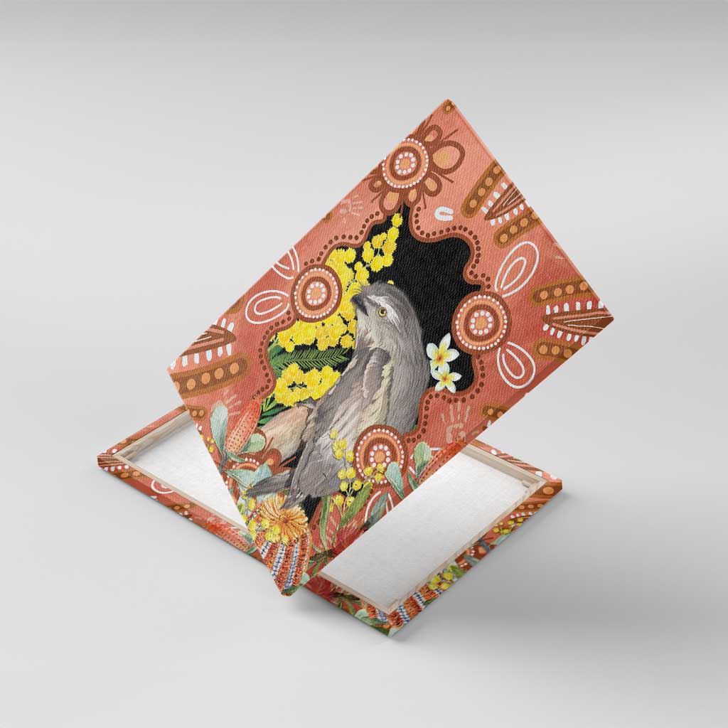 Australia Tawny Frogmouth Canvas Wall Art Golden Wattle Banksia Aboriginal Art - Aussie Hoodie