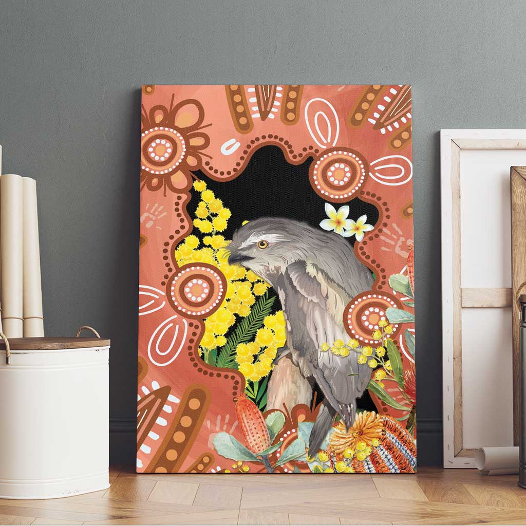 Australia Tawny Frogmouth Canvas Wall Art Golden Wattle Banksia Aboriginal Art - Aussie Hoodie