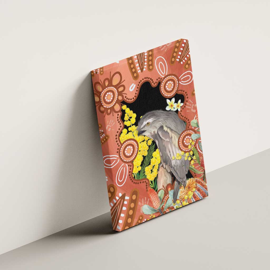 Australia Tawny Frogmouth Canvas Wall Art Golden Wattle Banksia Aboriginal Art - Aussie Hoodie