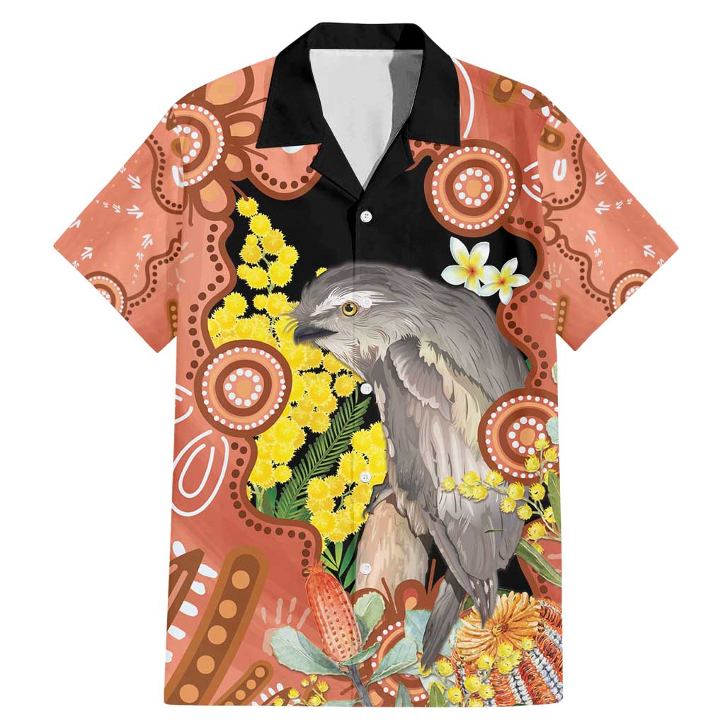 Australia Tawny Frogmouth Family Matching Mermaid Dress and Hawaiian Shirt Golden Wattle Banksia Aboriginal Art - Aussie Hoodie