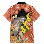 Australia Tawny Frogmouth Family Matching Mermaid Dress and Hawaiian Shirt Golden Wattle Banksia Aboriginal Art - Aussie Hoodie