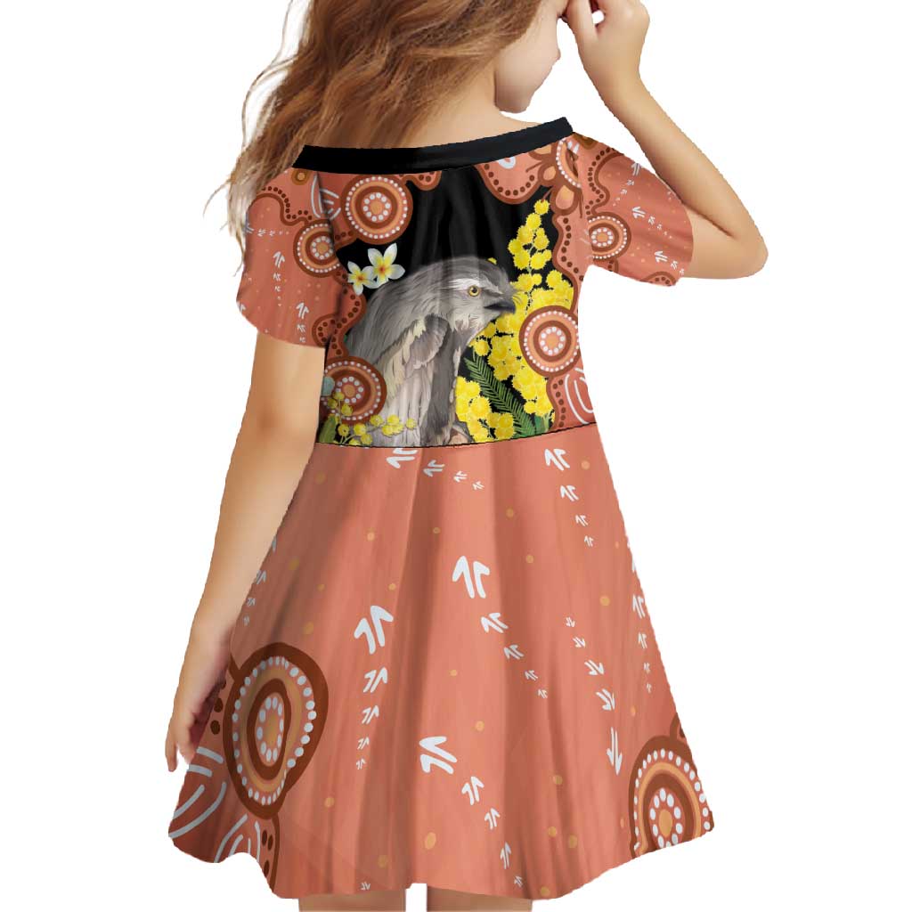 Australia Tawny Frogmouth Family Matching Off Shoulder Maxi Dress and Hawaiian Shirt Golden Wattle Banksia Aboriginal Art - Aussie Hoodie