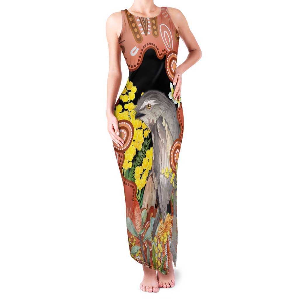 Australia Tawny Frogmouth Family Matching Tank Maxi Dress and Hawaiian Shirt Golden Wattle Banksia Aboriginal Art - Aussie Hoodie