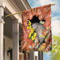 Australia Tawny Frogmouth Garden Flag Golden Wattle Banksia Aboriginal Art - Aussie Hoodie