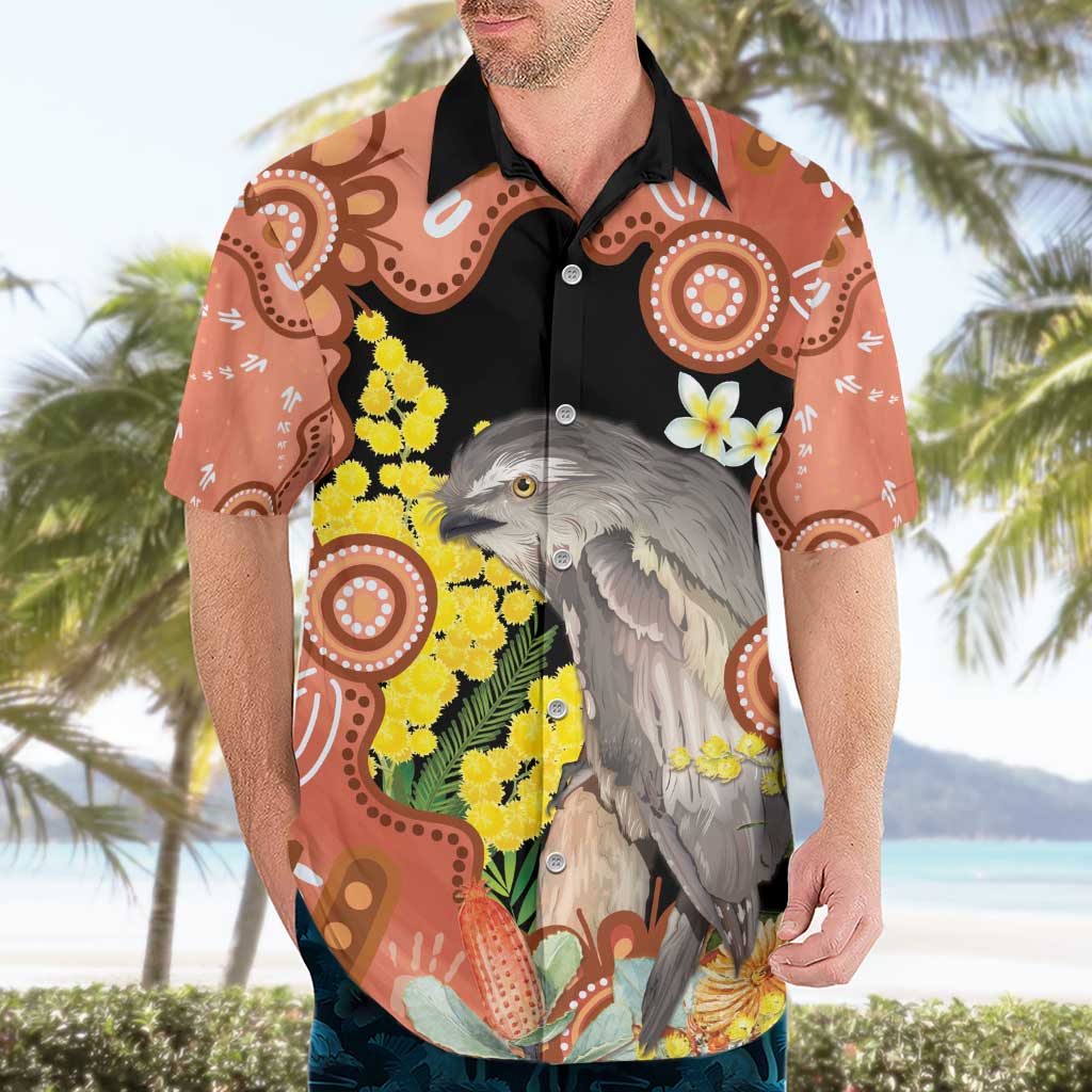 Australia Tawny Frogmouth Hawaiian Shirt Golden Wattle Banksia Aboriginal Art - Aussie Hoodie