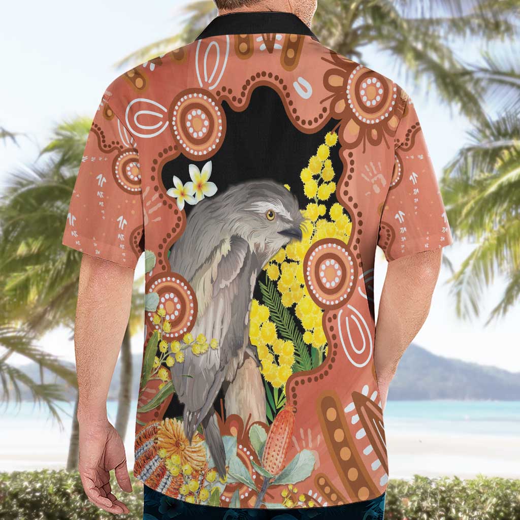 Australia Tawny Frogmouth Hawaiian Shirt Golden Wattle Banksia Aboriginal Art - Aussie Hoodie