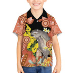 Australia Tawny Frogmouth Hawaiian Shirt Golden Wattle Banksia Aboriginal Art - Aussie Hoodie