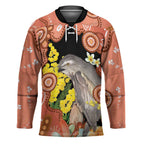 Australia Tawny Frogmouth Hockey Jersey Golden Wattle Banksia Aboriginal Art - Aussie Hoodie
