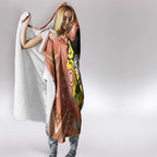 Australia Tawny Frogmouth Hooded Blanket Golden Wattle Banksia Aboriginal Art - Aussie Hoodie