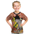 Australia Tawny Frogmouth Kid T Shirt Golden Wattle Banksia Aboriginal Art - Aussie Hoodie