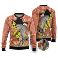 Australia Tawny Frogmouth Ugly Christmas Sweater Golden Wattle Banksia Aboriginal Art - Aussie Hoodie
