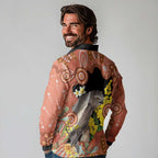 Australia Tawny Frogmouth Long Sleeve Polo Shirt Golden Wattle Banksia Aboriginal Art - Aussie Hoodie