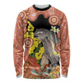 Australia Tawny Frogmouth Long Sleeve Shirt Golden Wattle Banksia Aboriginal Art - Aussie Hoodie