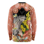 Australia Tawny Frogmouth Long Sleeve Shirt Golden Wattle Banksia Aboriginal Art - Aussie Hoodie