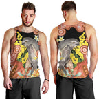 Australia Tawny Frogmouth Men Tank Top Golden Wattle Banksia Aboriginal Art - Aussie Hoodie