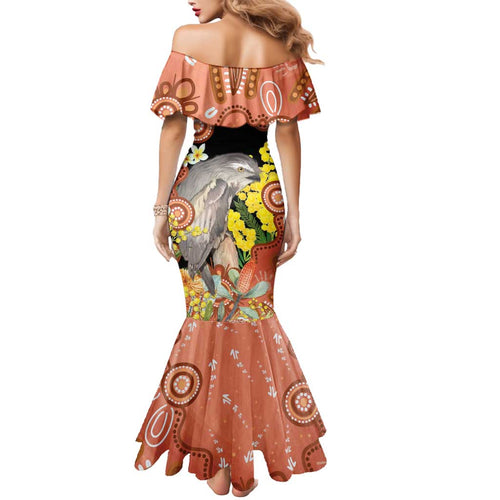 Australia Tawny Frogmouth Mermaid Dress Golden Wattle Banksia Aboriginal Art - Aussie Hoodie