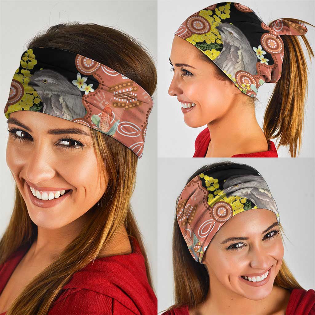 Australia Tawny Frogmouth Neck Gaiter Golden Wattle Banksia Aboriginal Art - Aussie Hoodie