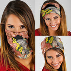 Australia Tawny Frogmouth Neck Gaiter Golden Wattle Banksia Aboriginal Art - Aussie Hoodie