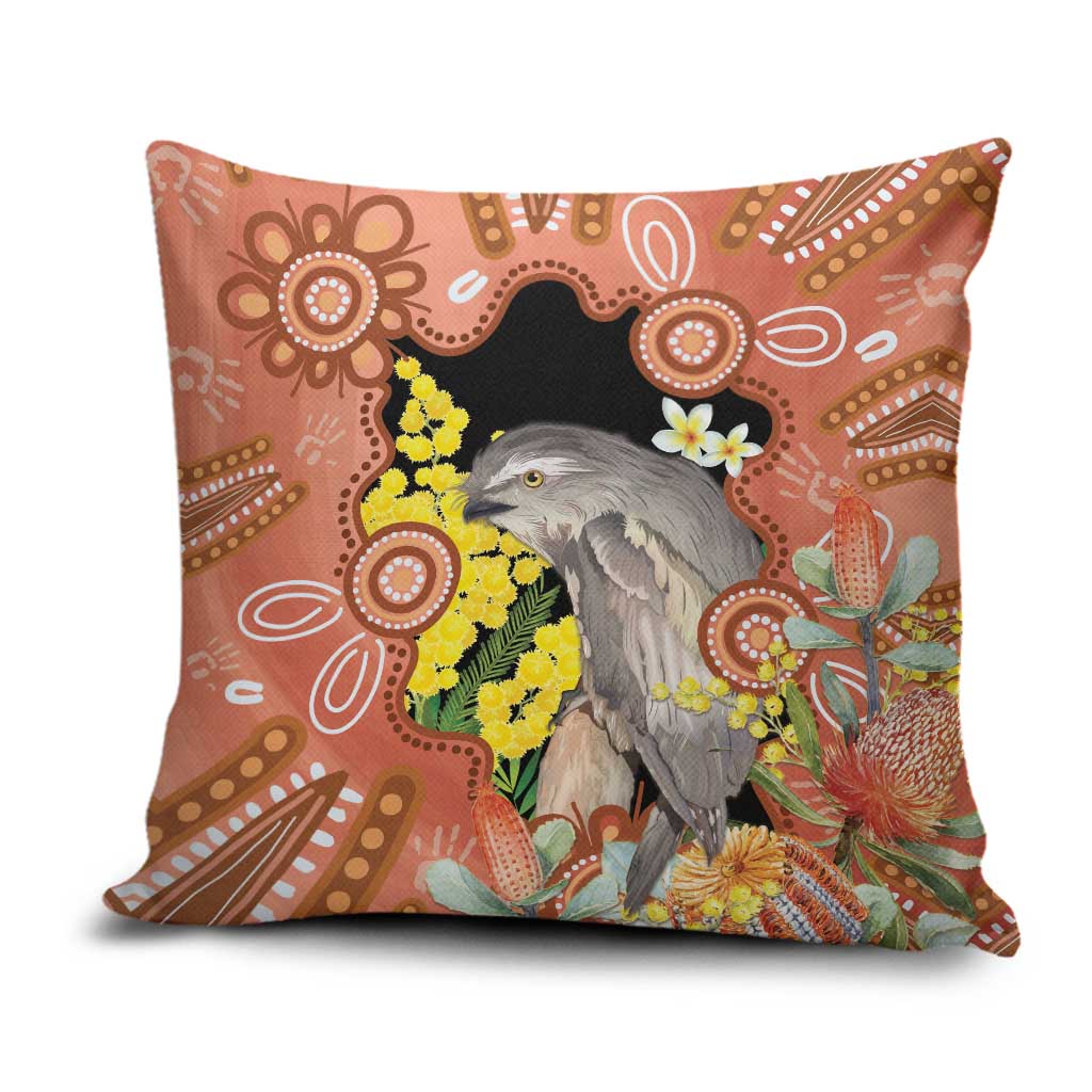 Australia Tawny Frogmouth Pillow Cover Golden Wattle Banksia Aboriginal Art - Aussie Hoodie