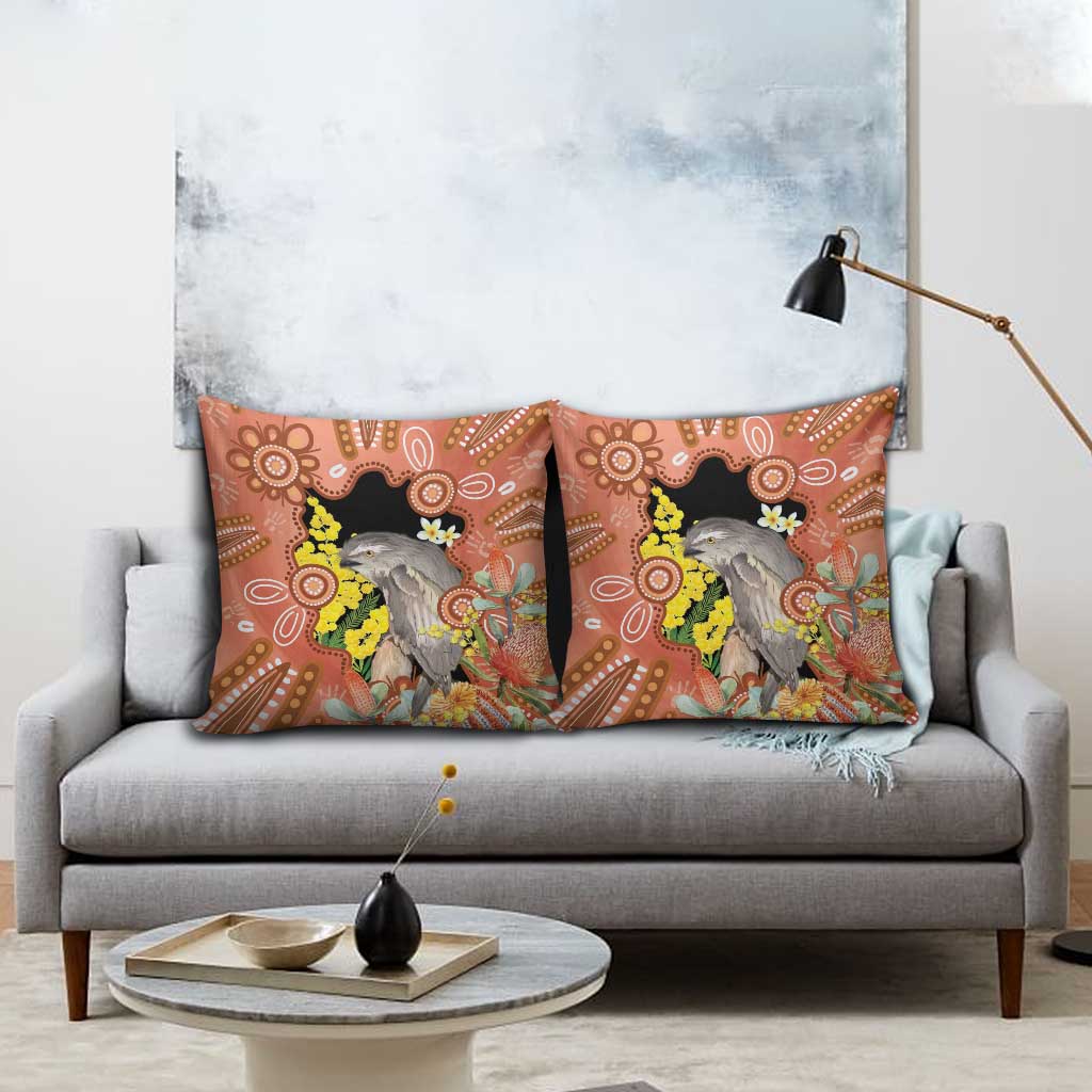 Australia Tawny Frogmouth Pillow Cover Golden Wattle Banksia Aboriginal Art - Aussie Hoodie