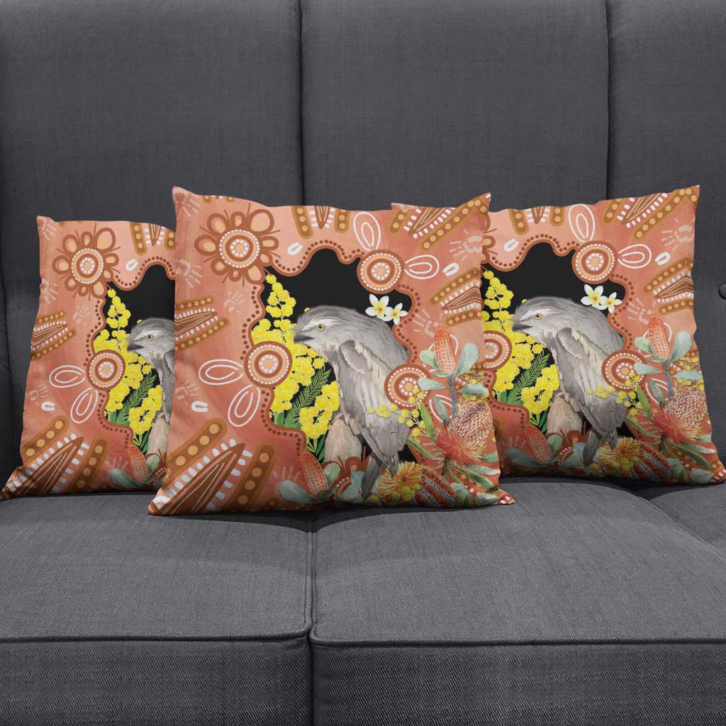 Australia Tawny Frogmouth Pillow Cover Golden Wattle Banksia Aboriginal Art - Aussie Hoodie