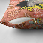 Australia Tawny Frogmouth Pillow Cover Golden Wattle Banksia Aboriginal Art - Aussie Hoodie