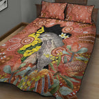 Australia Tawny Frogmouth Quilt Bed Set Golden Wattle Banksia Aboriginal Art - Aussie Hoodie