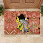 Australia Tawny Frogmouth Rubber Doormat Golden Wattle Banksia Aboriginal Art - Aussie Hoodie