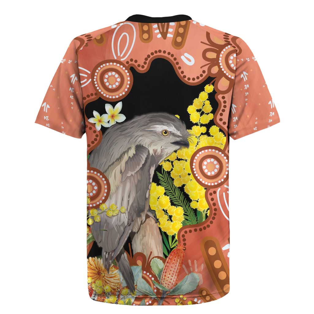 Australia Tawny Frogmouth Rugby Jersey Golden Wattle Banksia Aboriginal Art - Aussie Hoodie