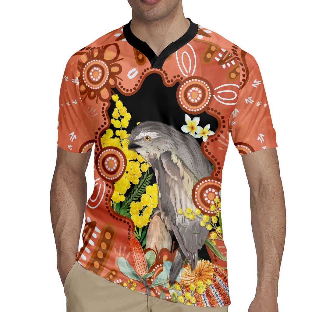 Australia Tawny Frogmouth Rugby Jersey Golden Wattle Banksia Aboriginal Art - Aussie Hoodie