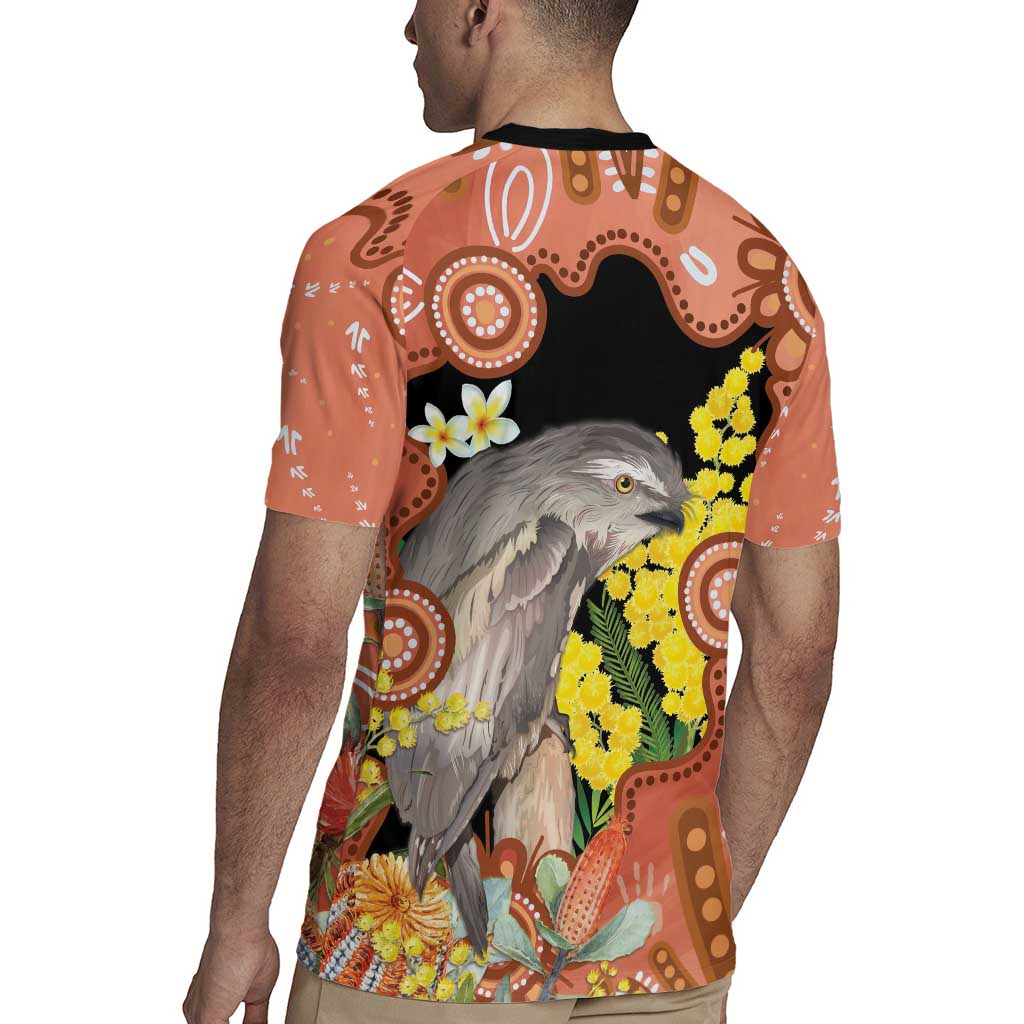 Australia Tawny Frogmouth Rugby Jersey Golden Wattle Banksia Aboriginal Art - Aussie Hoodie
