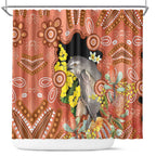 Australia Tawny Frogmouth Shower Curtain Golden Wattle Banksia Aboriginal Art - Aussie Hoodie