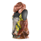 Australia Tawny Frogmouth Sleeveless Hoodie Golden Wattle Banksia Aboriginal Art - Aussie Hoodie