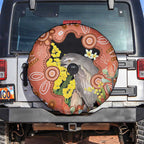 Australia Tawny Frogmouth Spare Tire Cover Golden Wattle Banksia Aboriginal Art - Aussie Hoodie