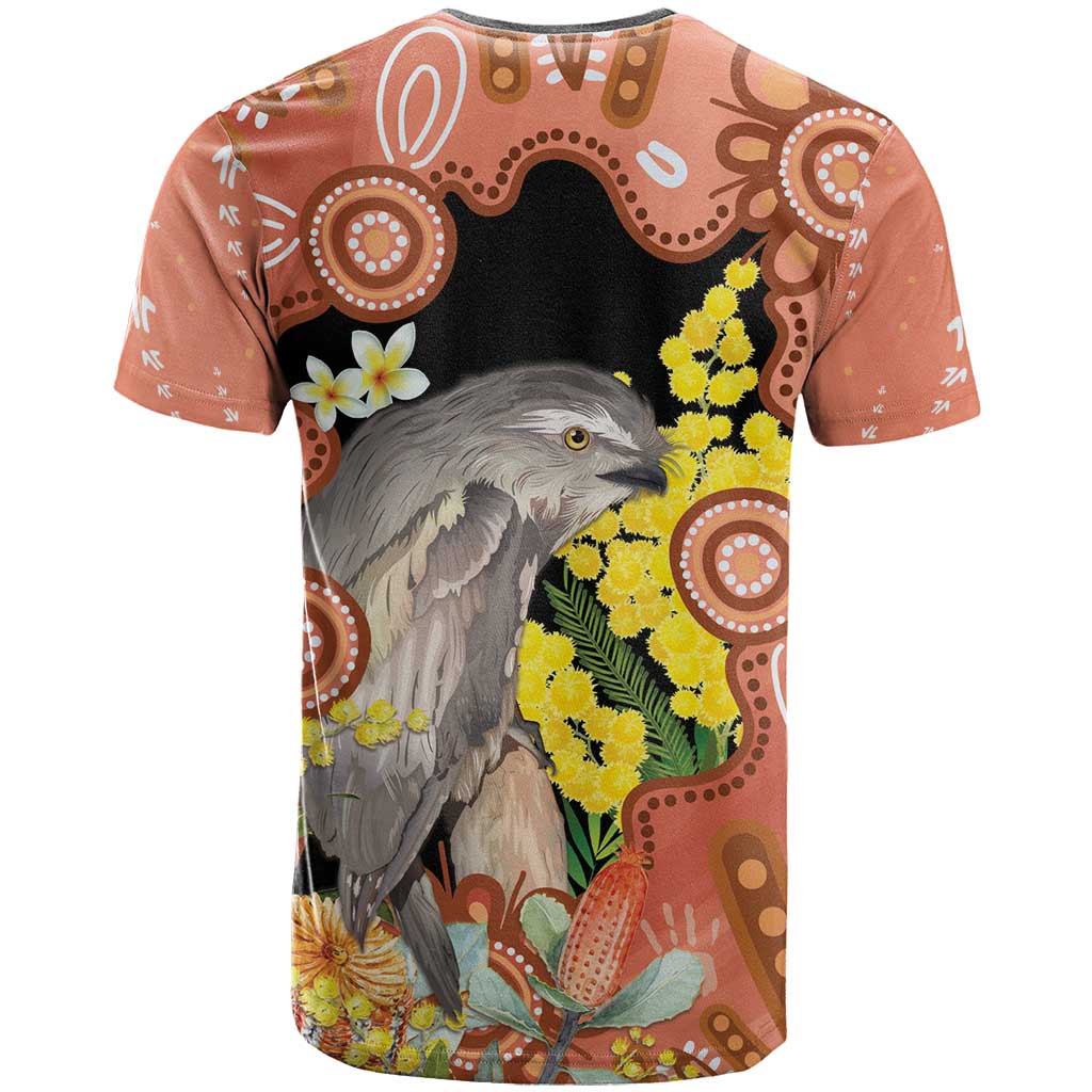 Australia Tawny Frogmouth T Shirt Golden Wattle Banksia Aboriginal Art - Aussie Hoodie