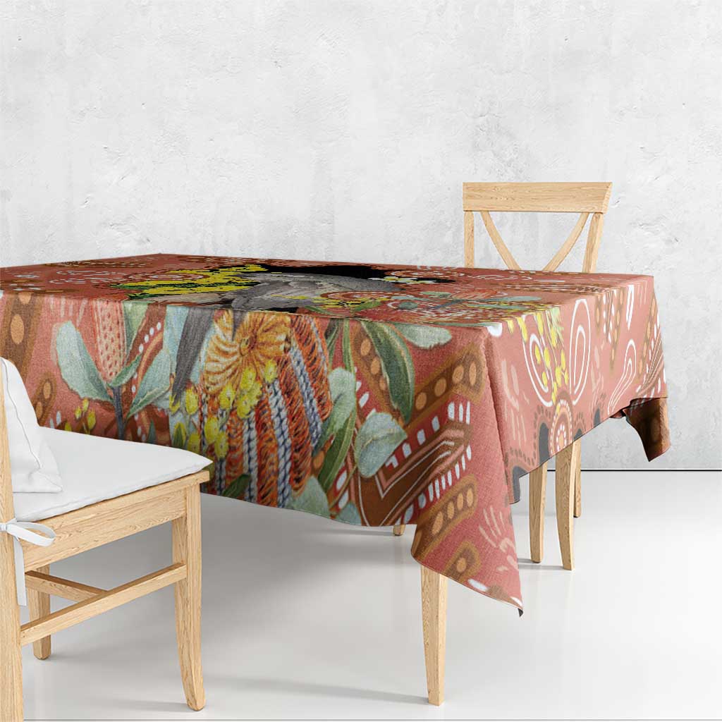 Australia Tawny Frogmouth Tablecloth Golden Wattle Banksia Aboriginal Art - Aussie Hoodie